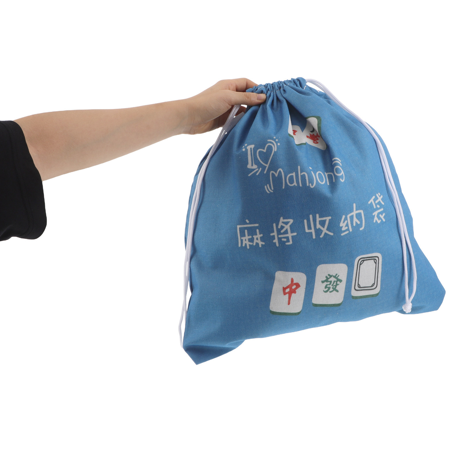 Tile Bag Drawstring - Fabric Mahjong Storage Pouch Large Drawstring