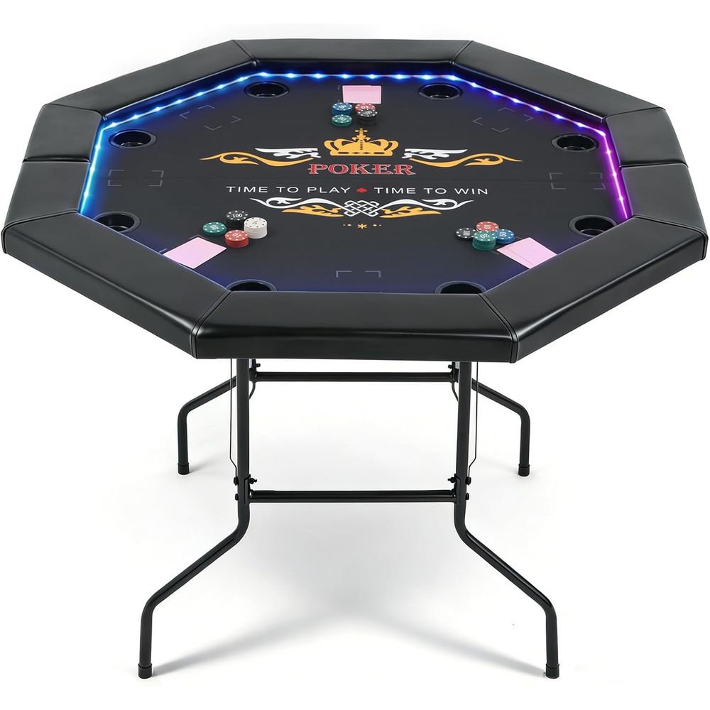 Board Game Or Boardgame - LED Poker Table or 8 Players,