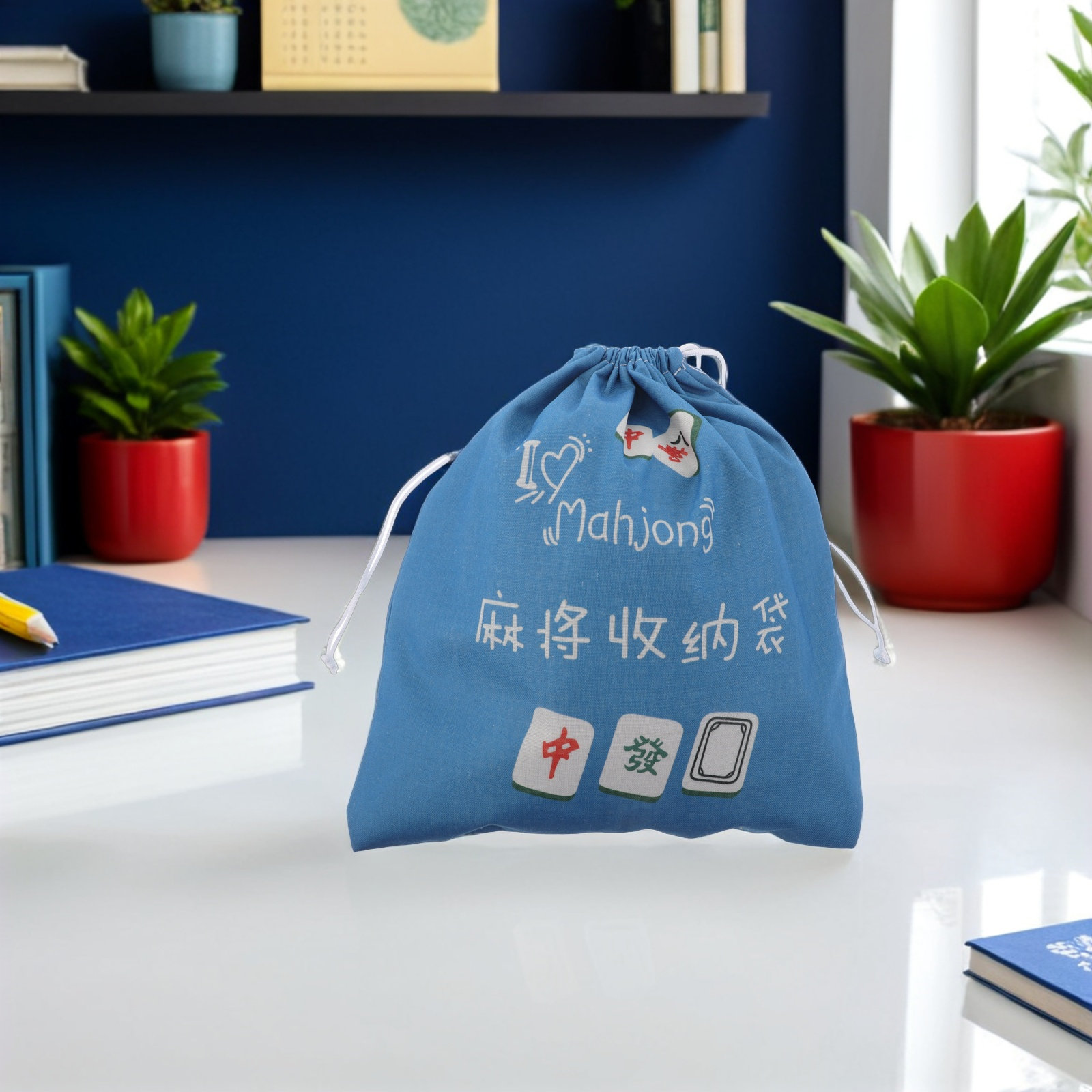 Fabric Mahjong Storage Pouch L - Tile Bag Drawstring recensione e prezzo