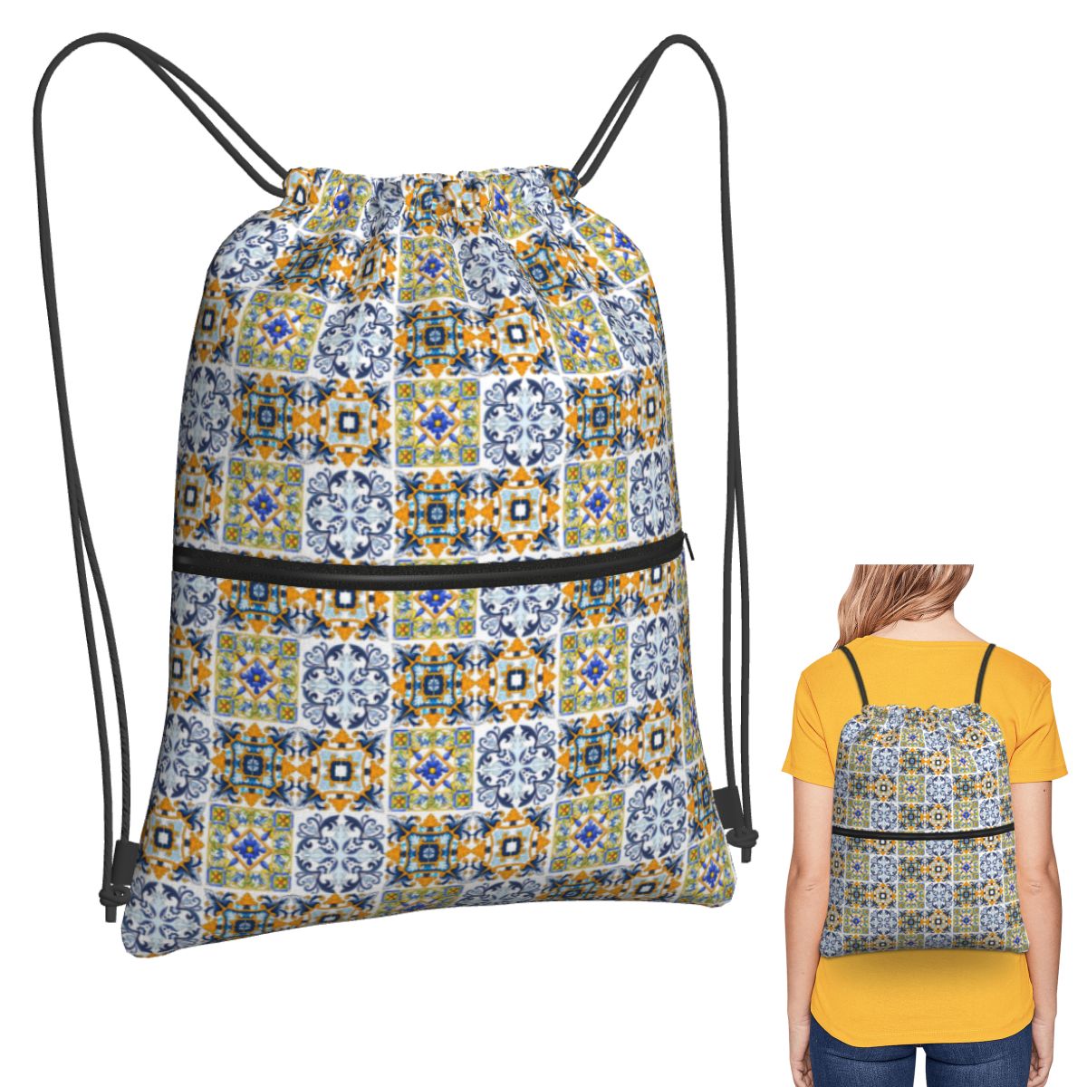 Copy Of Sicilian Tiles,mediter - Tile Bag Drawstring recensione e prezzo