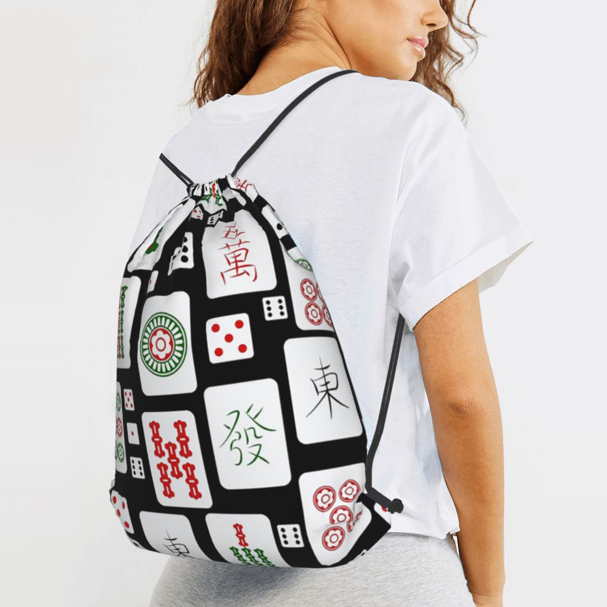 Mahjong Tiles Game Dice Backpa - Tile Bag Drawstring recensione e prezzo