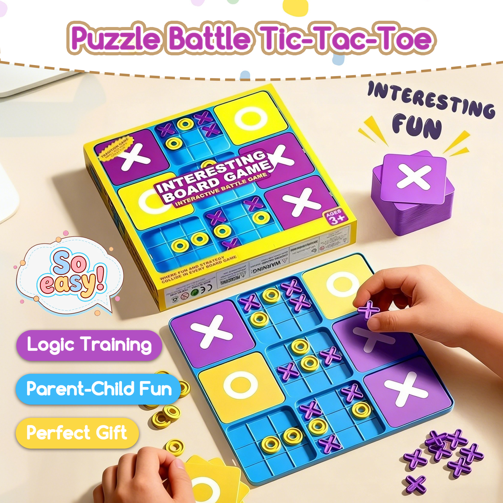 Fun Tic-Tac-Toe Board Game Kid - Strategy Board Game recensione e prezzo