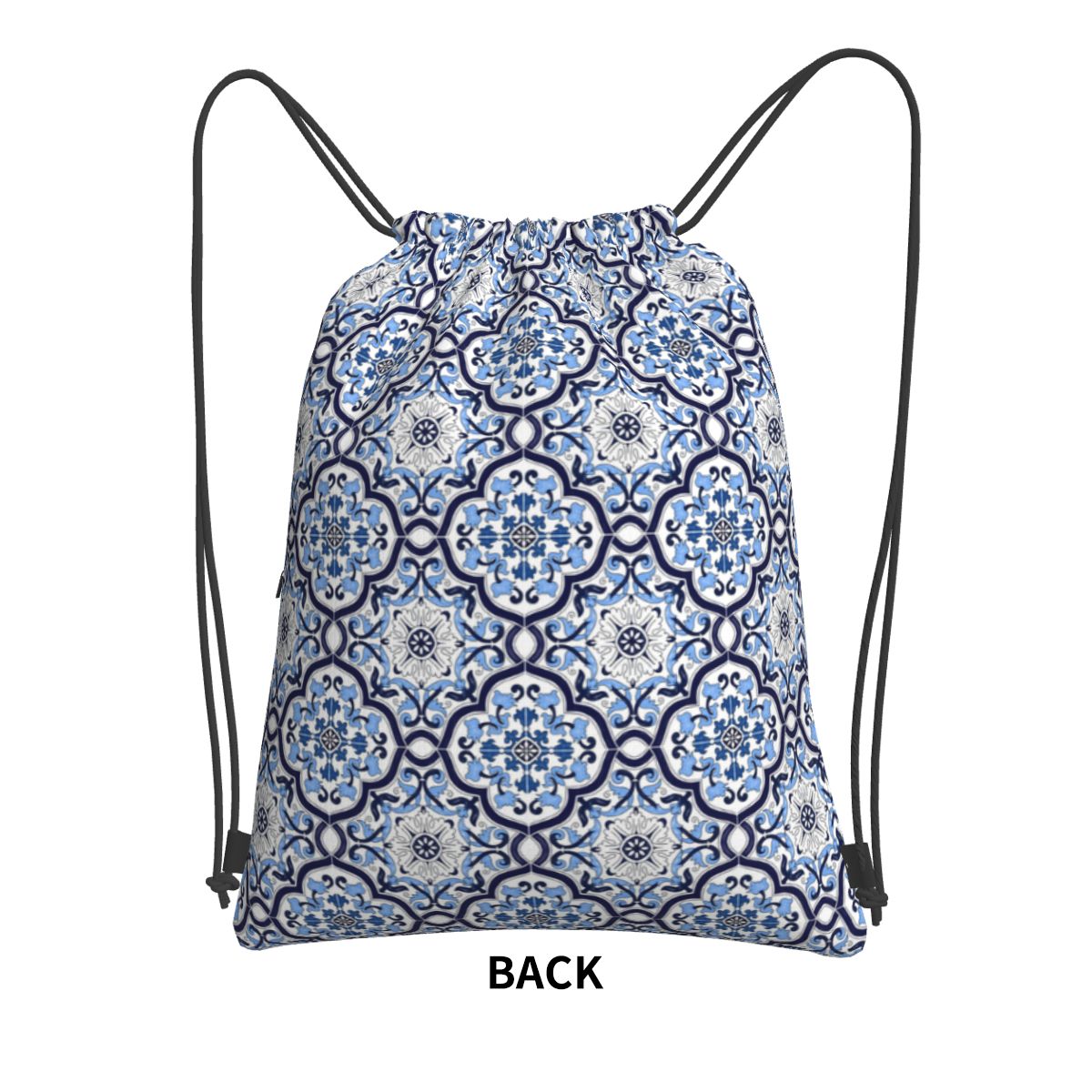 Blue Ornate Floral Mediterrane - Tile Bag Drawstring recensione e prezzo