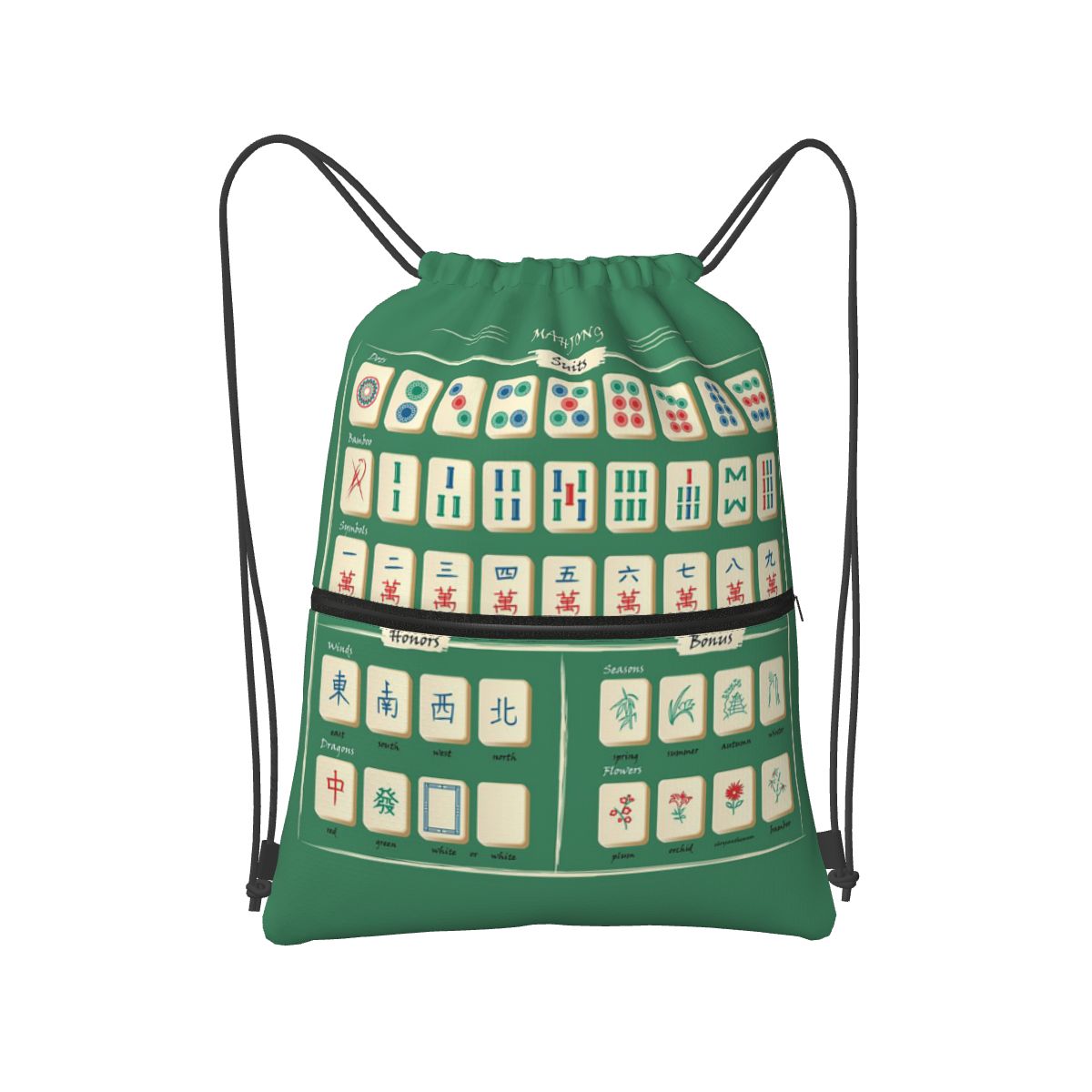 Mahjong Tile Pattern Backpacks - Tile Bag Drawstring recensione e prezzo