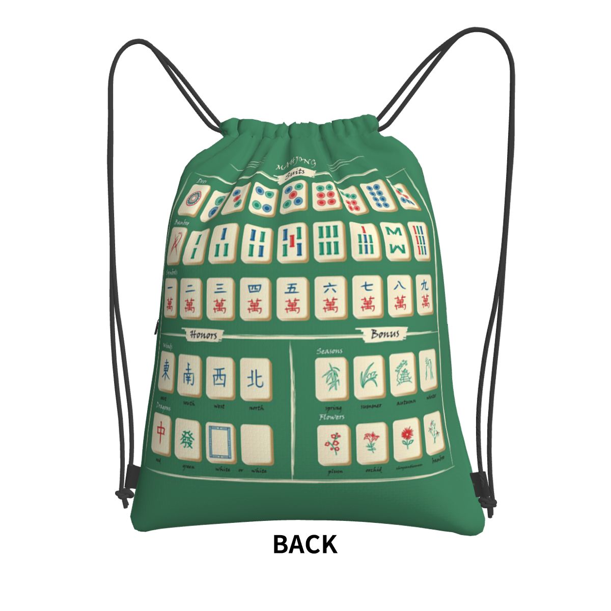Mahjong Tile Pattern Backpacks - Tile Bag Drawstring recensione e prezzo