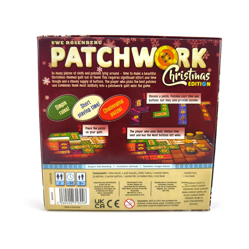 New Patchwork Christmas Board  - Board Game Sequence recensione e prezzo