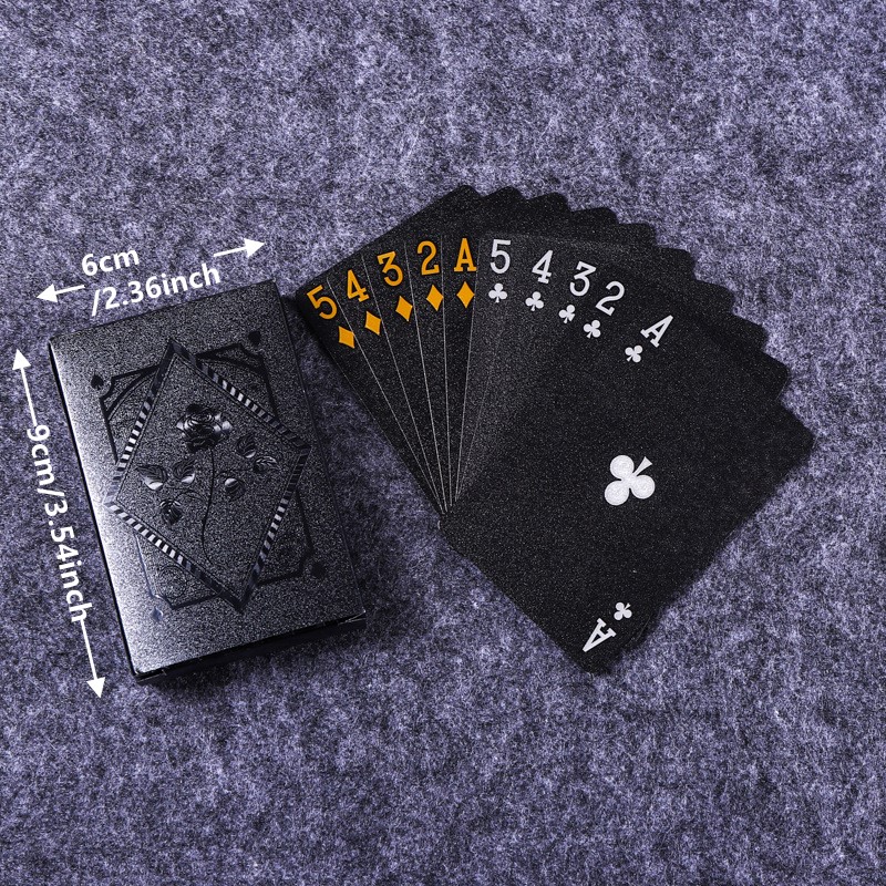 Color Black Gold Playing Card  - Board Game With Chips recensione e prezzo