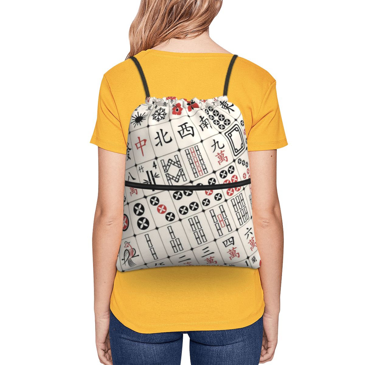 Mahjong Tile Pattern Backpacks - Tile Bag Drawstring recensione e prezzo